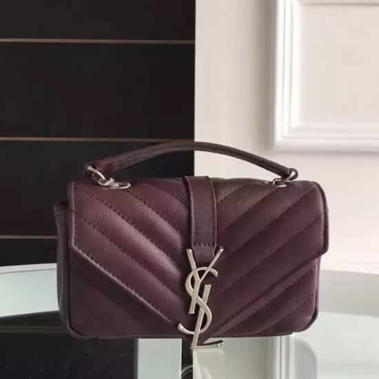 Replica Saint Laurent Baby Monogram Chain Bag In Burgundy Goatskin